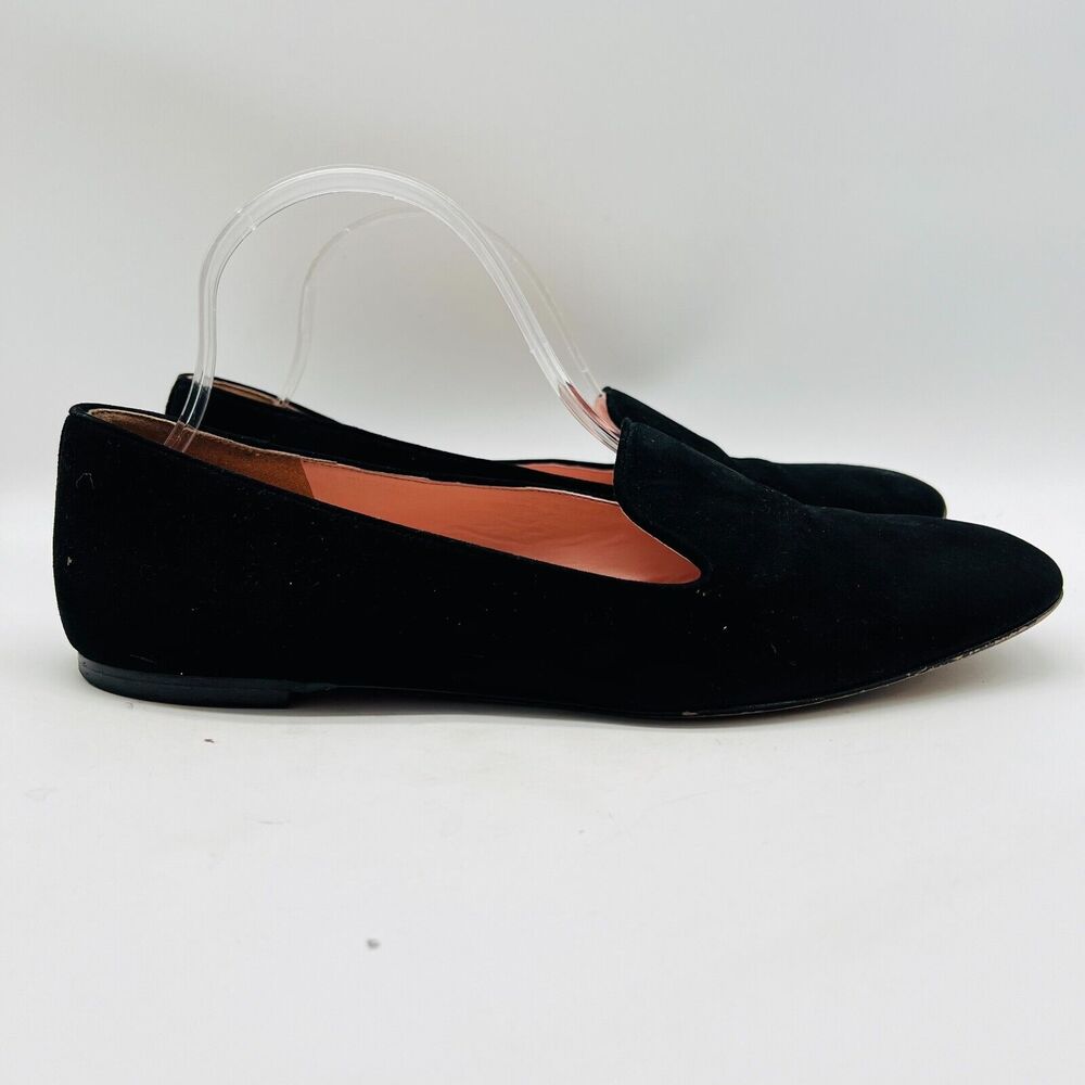 J Crew Loafers Womens 10 Black Suede Loafer Casual Slip On Smoking Shoes